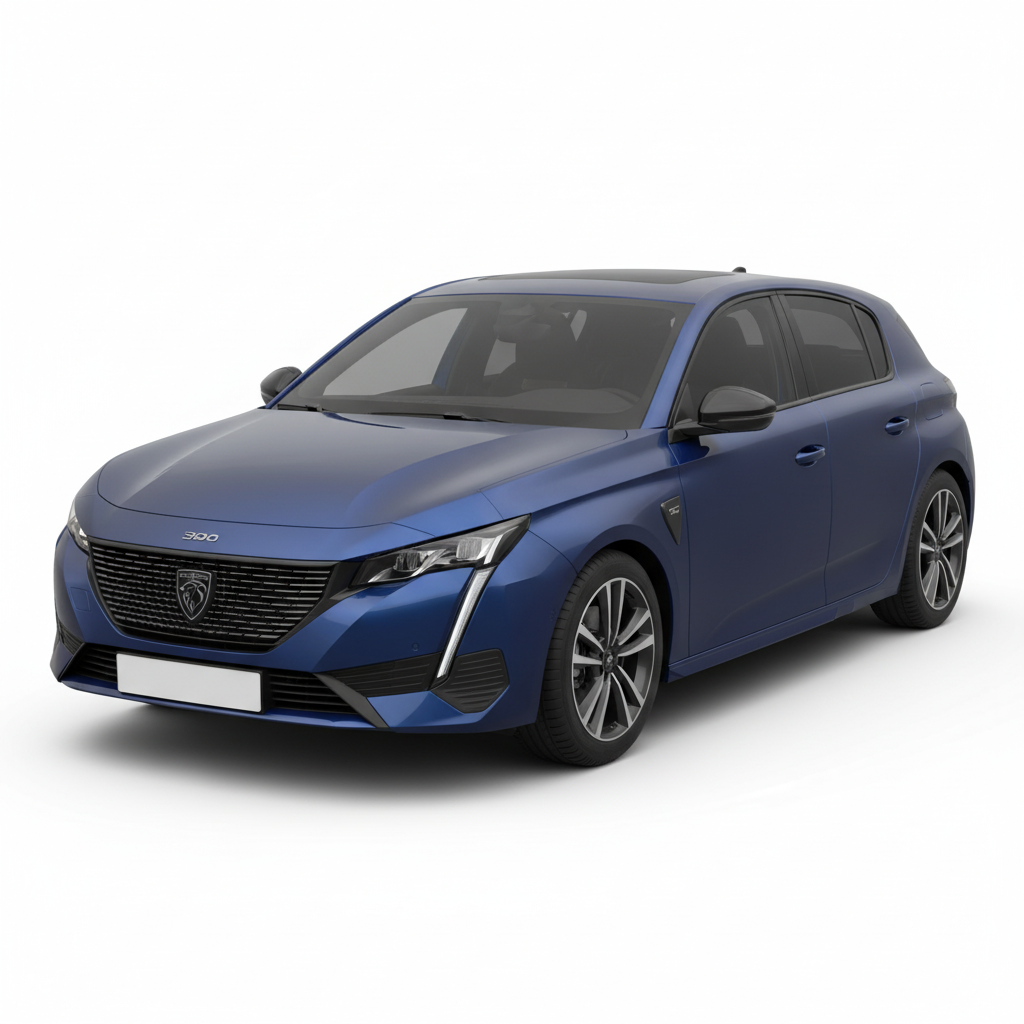 Peugeot 308 car rental Morocco Prof-Car. Rent Peugeot 308 Casablanca Airport Morocco. Peugeot 308 interior comfortable car hire Morocco. Prof-Car Peugeot 308 economy rental vehicle